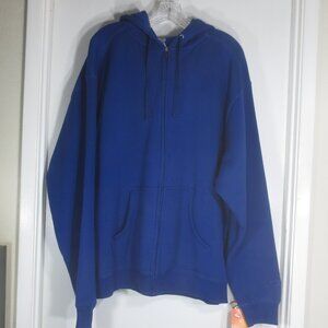 NEW Champion Hoodie Jacket Blue Zip Close Long Sleeve Cozy Cotton Unisex Size XL